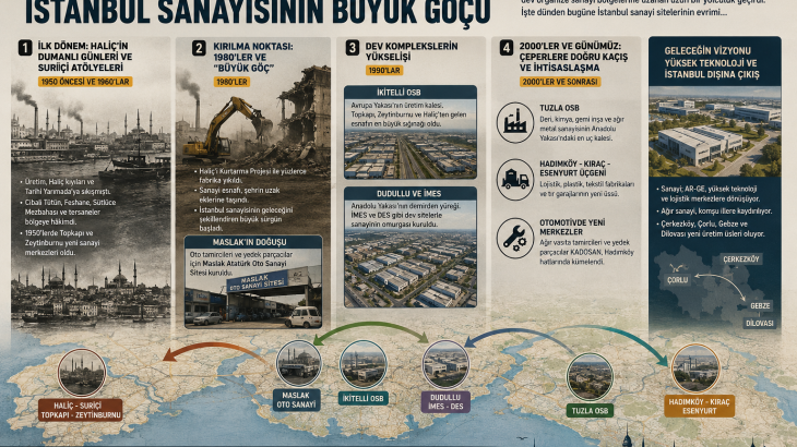 HALİÇ'İN KIYILARINDAN MEGA KOMPLEKSLERE: İSTANBUL SANAYİSİNİN BÜYÜK GÖÇÜ